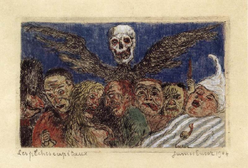 James Ensor The Deadly Sins Dominated by Death France oil painting art